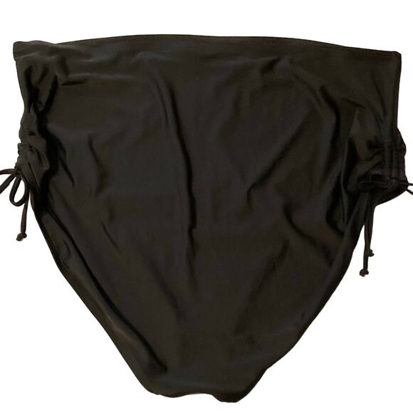 Terra & Sky Black High Waist Bikini Bottom 5X (32W-34W) Drawstring Tie Sides - Picture 11 of 14